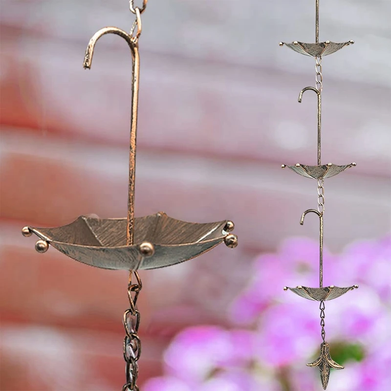Rain Chains Metal Rain Chain Decorative Umbrella Chain Bell Decor For Home,Replacement For Gutter Downspouts