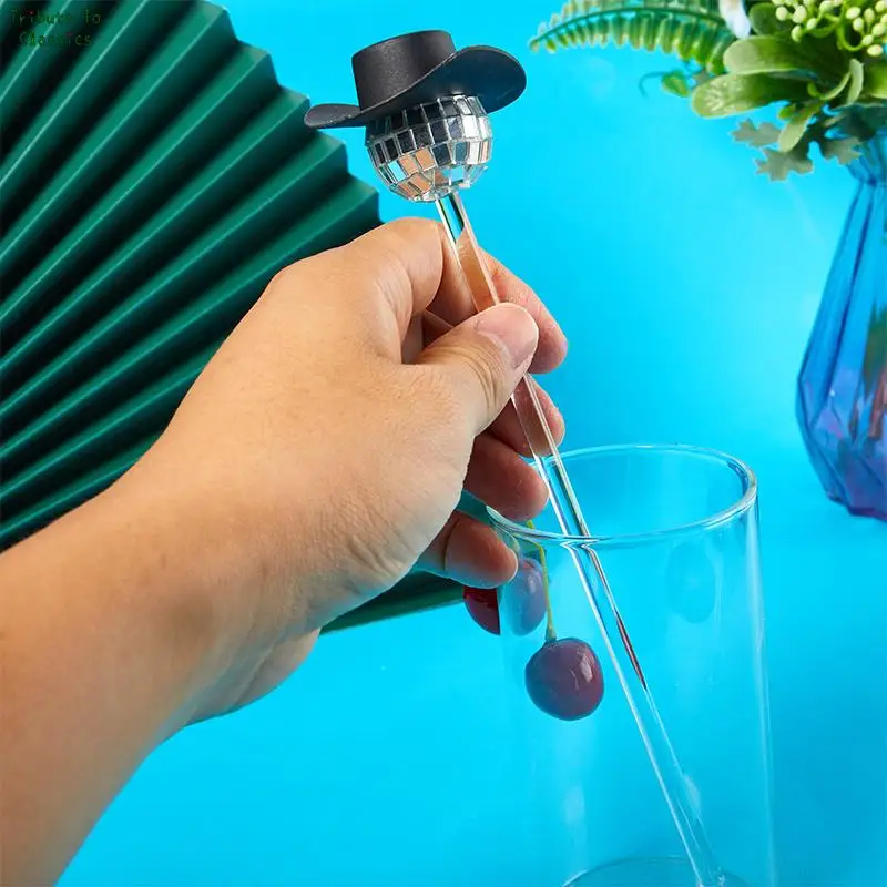 Disco Ball Stirrers Cocktail Sticks Fruit Sticks Reusable Drink Picks Martini Picks Toothpicks for Drinks Home Party Decor Favor