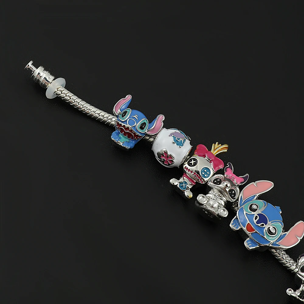 Lot De 3 Bracelets À Breloques Disney Lilo & Stitch Blanc