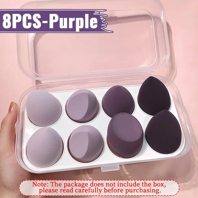8Pcs Makeup Sponge Powder Puff Dry and Wet Combined Beauty Cosmetic Ball Powder Puff Bevel Cut Make Up Sponge Foundation Tools 8