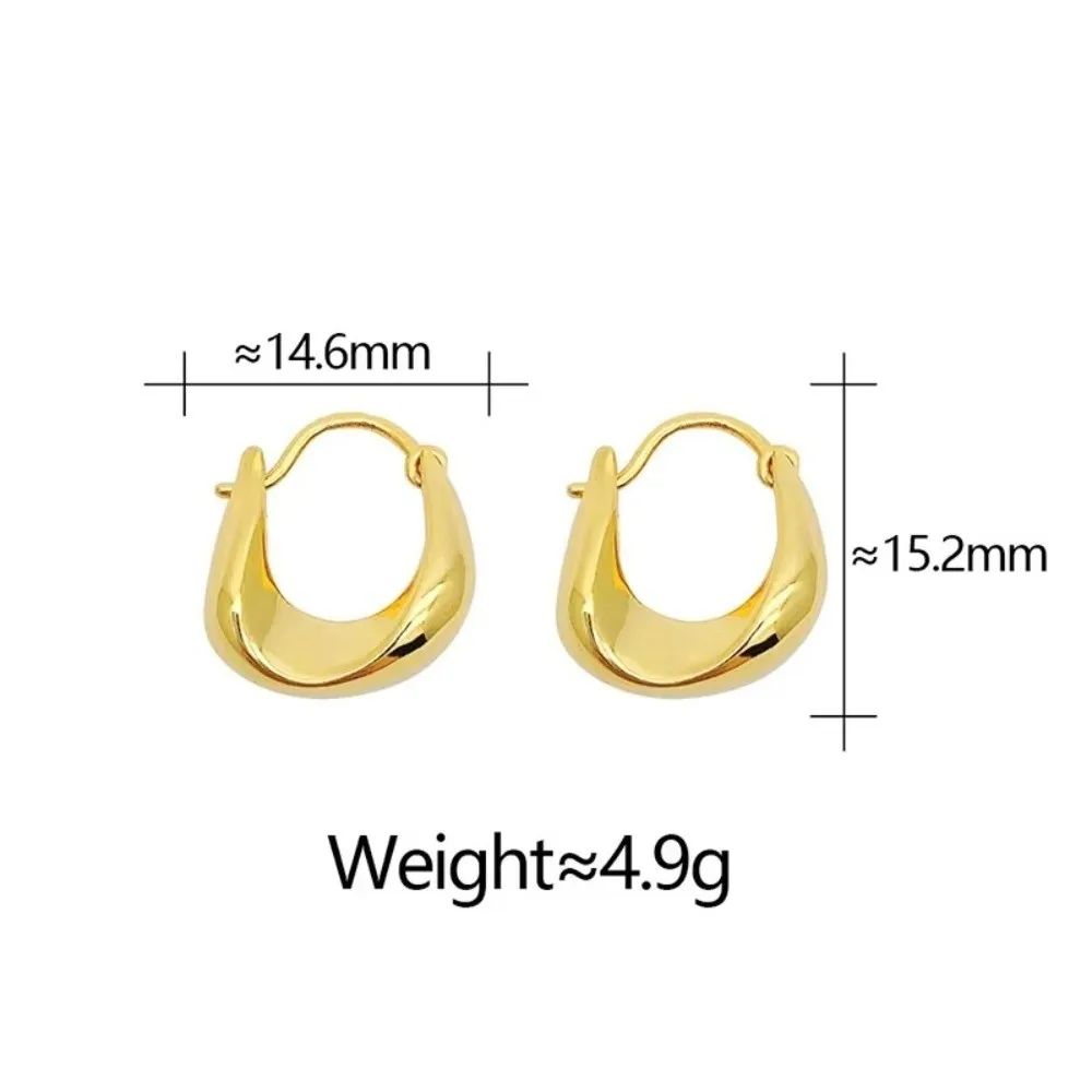 Fashion Smooth Metal Chunky Hoop Earrings Simple Versatile Drop Earrings Jewelry Ear Pendant Women