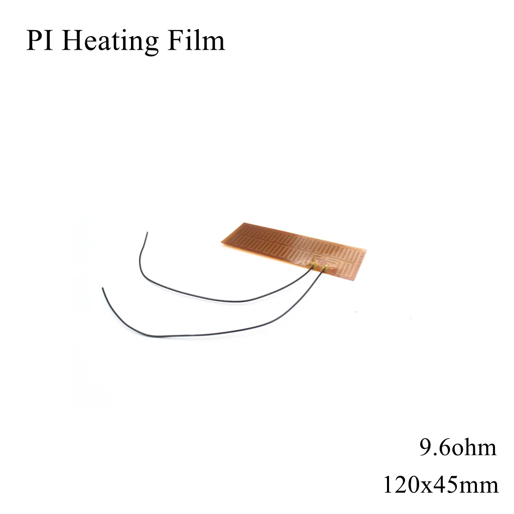 120x45mm 5V 12V 24V 110V 220V PI Heating Film Polyimide Adhesive Electric Heater Plate Panel Pad Mat Fuel Foil Oil Engine Tank |