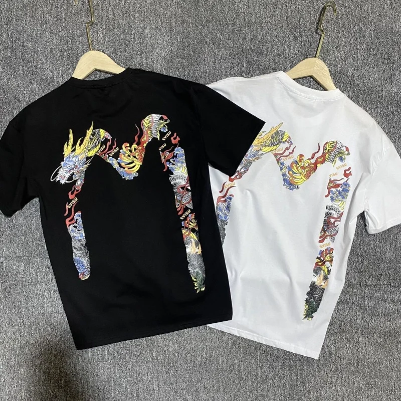 

Summer men's T-shirt leaping carp printing short sleeve tshirt