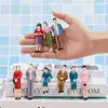 50/100pcs 1:87 HO Scale People Passengers Model Trains Architectural Painted Figurines Stand/Seat Pose Person Models 3