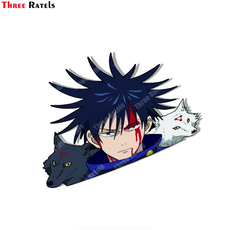 

Three Ratels A968 Megumi Fushigoro From Jujutsu Kaisen Peeker Car Truck Pinup Creative Stickers Bumper Windows Decoration Decals