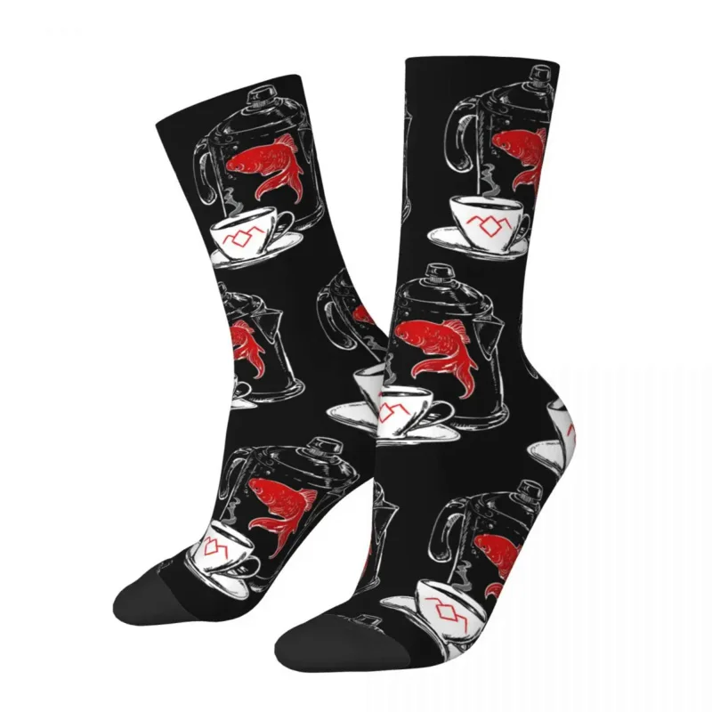 

Twin Peaks A Fish In The Percolator Design All Season Socks Accessories for Female Cozy Stockings