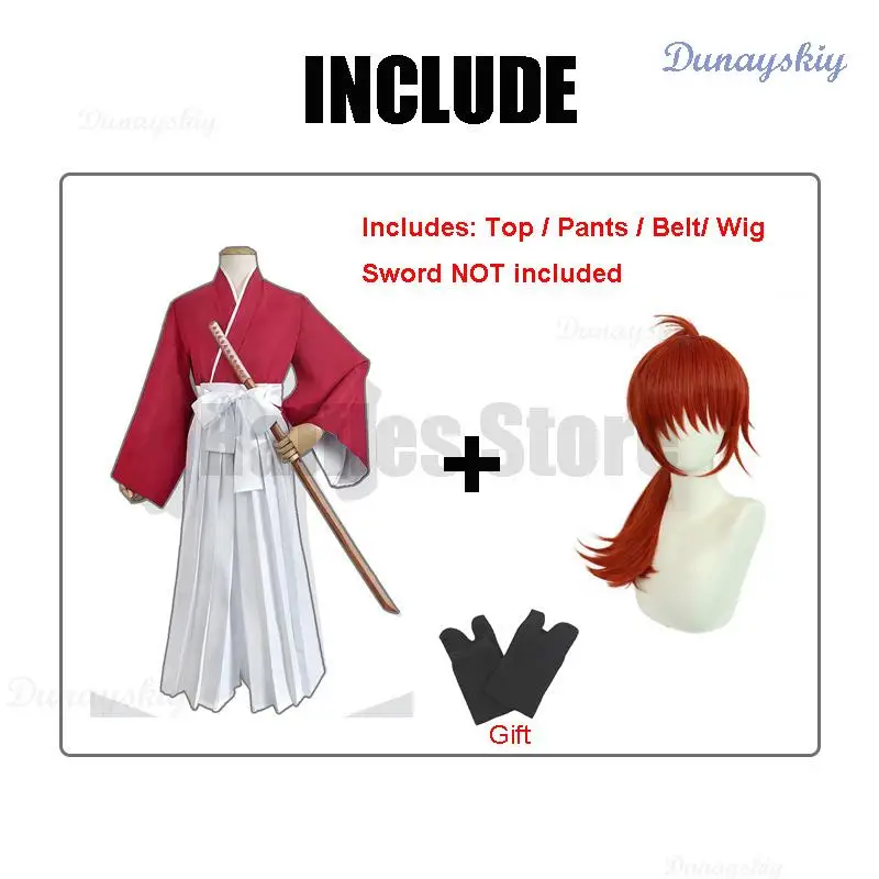 thumbnail image 1 of Disfraz de Anime Rurouni Kenshin Himura Kenshin, peluca, kimono Himura, traje de Kendo Haori, uniforme clásico unisex para Halloween, 1 of 5
