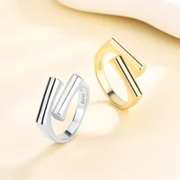 925 Sterling Silver Irregular Geometry Adjustable Rings For Women Engagement Wedding Luxury Jewelry Girl Accessories Jewellery 1