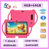 Sauenaneo 5GWIFI Children's Tablet 4GB RAM 64GB ROM Four Core Children's Education Games Android 9.0 System 4000mAh Battery 1