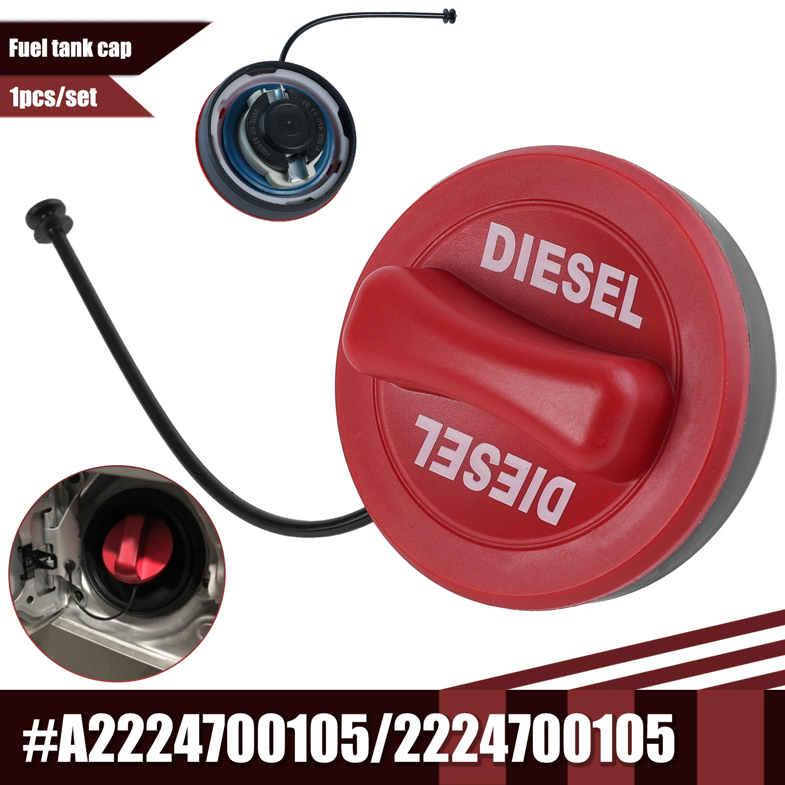 Car Diesel Fuel Tank Cap Cover A2224700105 2224700105 For Mercedes-Benz A C E GLA CLA Class W213 W205 X156 W117 W176 Fuel Tank Cover Fuel Cap Fuel Tank Cap
