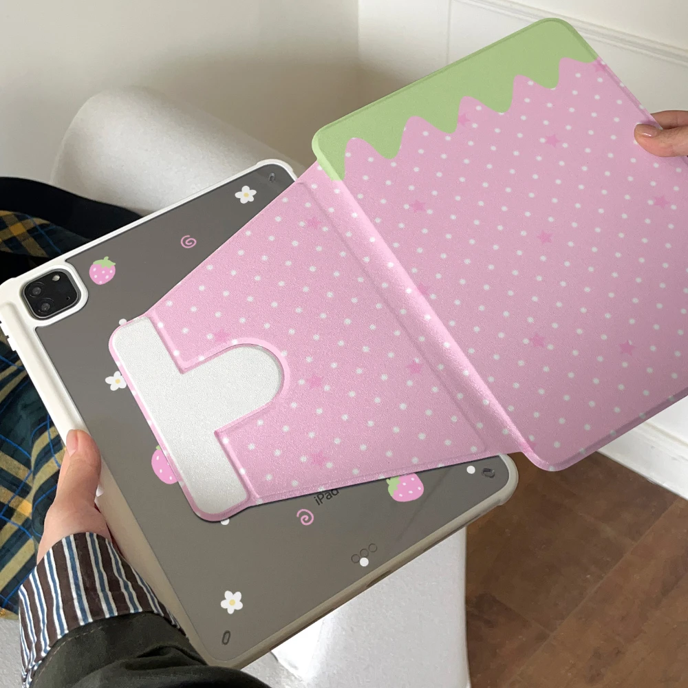 Adorable Pink Strawberry Tablet Case - Stylish and Durable Protective Shell Cover