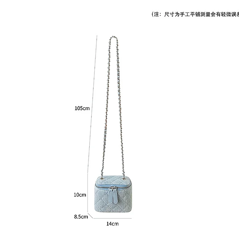 حقائب كتف جينز صغيرة الحجم مصممة للنساء، تتميز بتص...