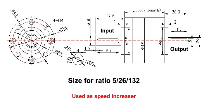 Speed Up ou Velocidade, Reduzir Relação Gearbox 5:1 16:1 20:1 26:1 PLZ42