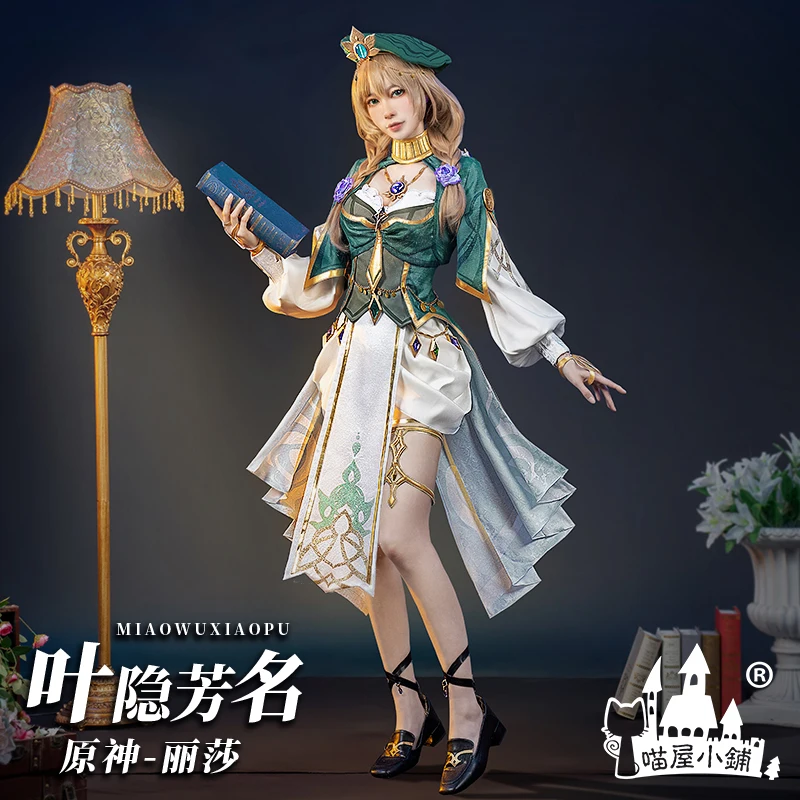 

COS-KiKi Anime Genshin Impact Lisa Scholar YeYinFangMing Game Suit Cosplay Costume Gorgeous Uniform Halloween Party Outfit Women