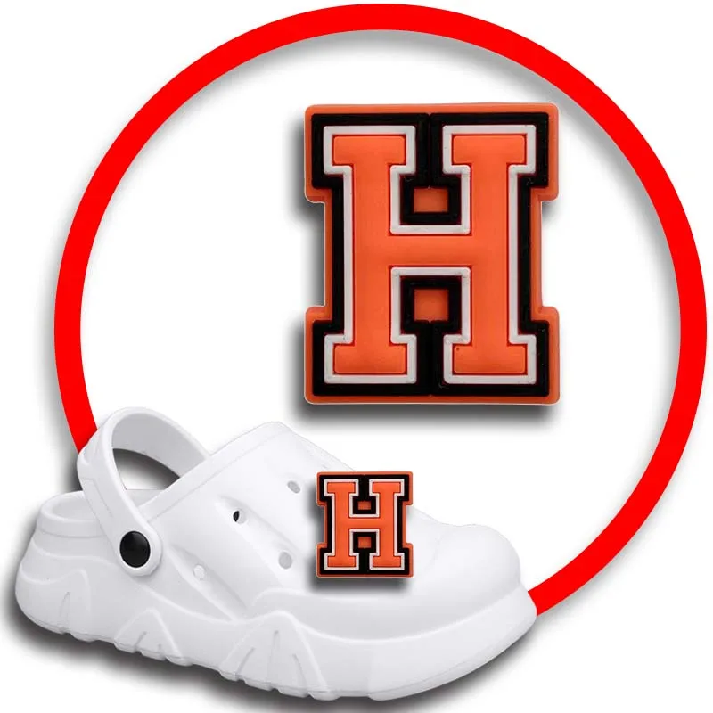 

1 шт. булавки для Crocs, шармы, аксессуары для обуви, украшение с оранжевыми буквами, джинсы, женские сандалии, пряжка, Детские сувениры, мужские значки