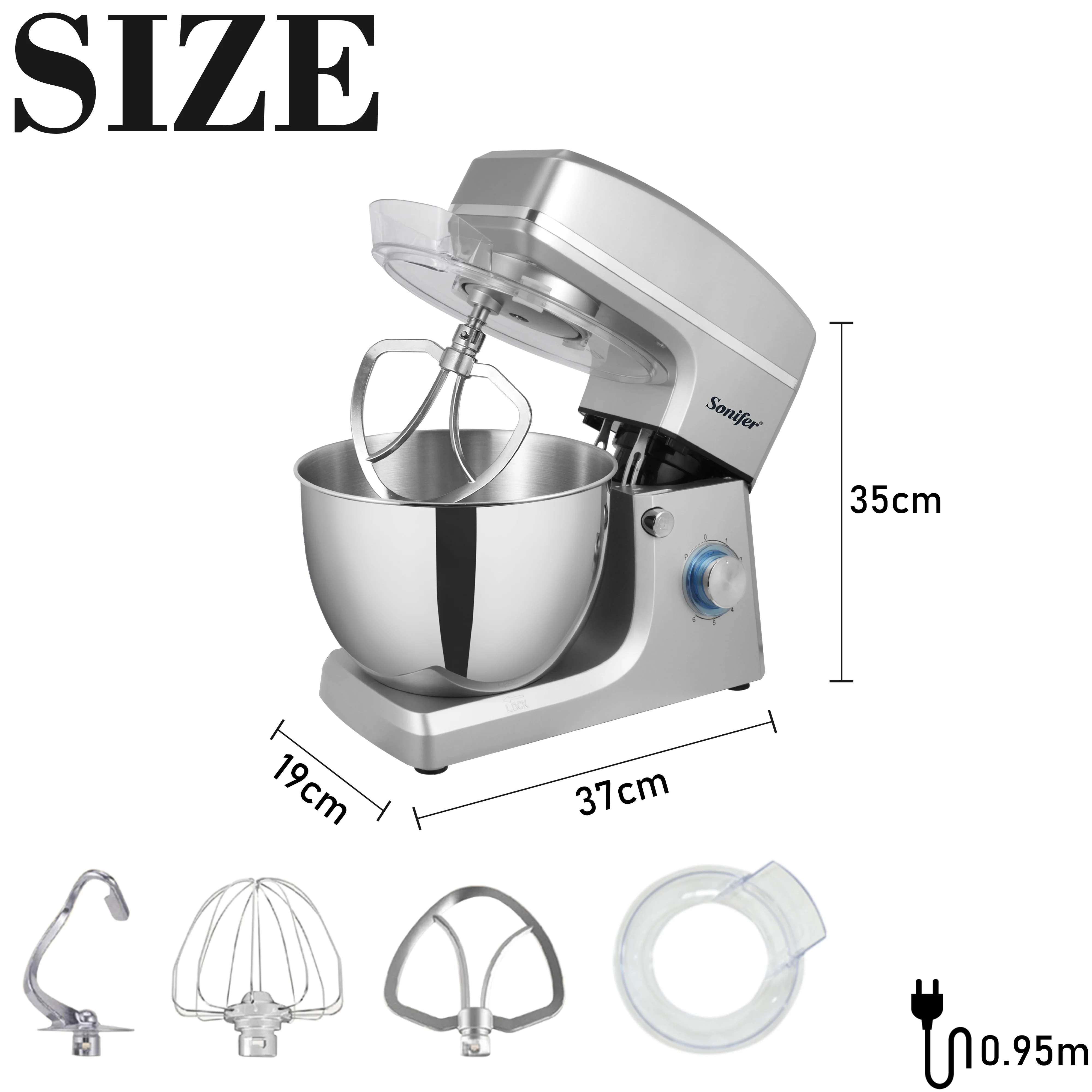 1500W Stand Mixer Professional Kitchen Food Blender Cream Whisk Cake Dough  Mixers With 7L Bowl Metal Gear Chef Machine - AliExpress