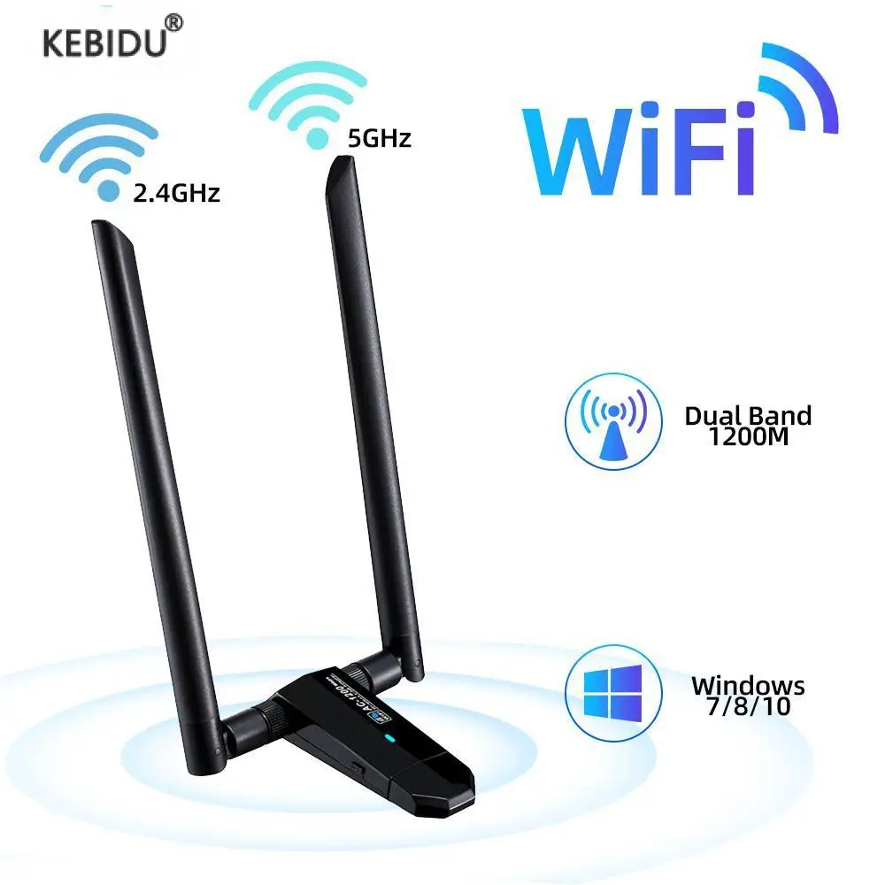 

1200 Мбит/с Wifi адаптер 2,4 ГГц 5 ГГц двухдиапазонный USB беспроводной Wi-Fi ключ сетевая карта USB 3,0 8812CU чипсет для ПК ноутбука Win 10