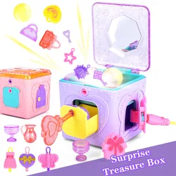 Boîte à trésors Surprise pour filles, boule aveugle, maison de jeu princesse, déverrouillage, Bracelet clé, cadeau rose, jouets pour enfants 