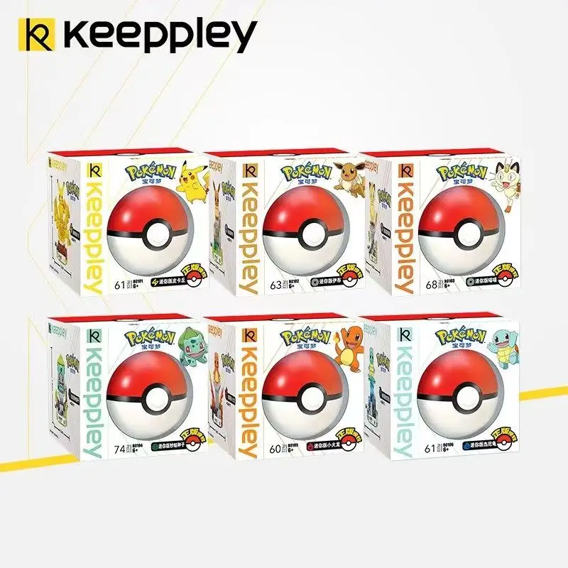 

6Pcs Pokemon Blocks Pikachu Charmander Squirtle Bulbasaur Mini Model Building Bricks Kit Pokéball Anime Figures Toy For Kid Gift