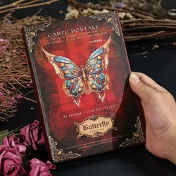 Vintage European Gothic Butterfly Notebook - 110 Full - Color Illustrated Pages Diary - B6 (Red)