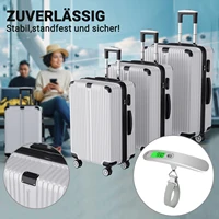 Roshanda Ensemble de valises 3 pièces, balances à bagages, serrure TSA, valise de voyage légère en ABS à coque rigide, ensembles de bagages à main pour chariot, noir 3