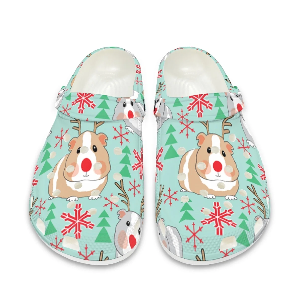 Christmas Guinea Pig Print Fashion Couple Beach Sandals Women Light Comfortable Slippers High Quality Soft Flat Garden Shoes New