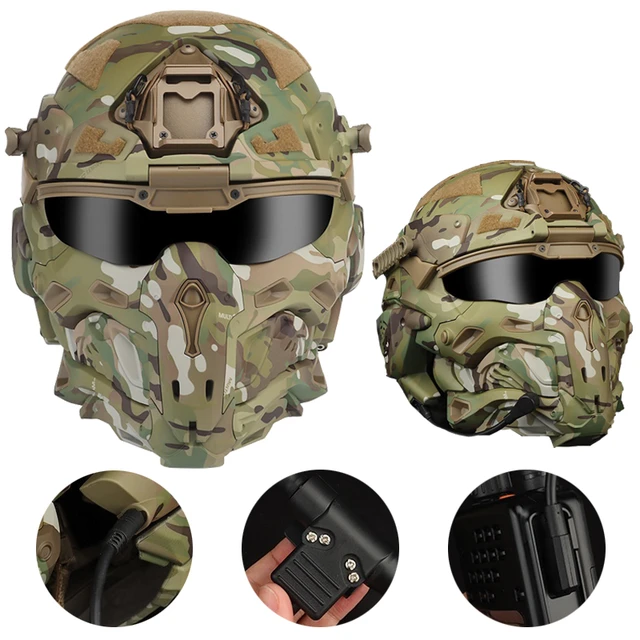 Tactical Helmet Fast Tactical Mask MH PJ Casco Airsoft Paintball Combat  Helmets Outdoor Sports Built-in headset Defogging fan - AliExpress