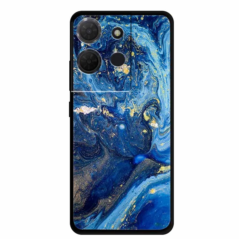 Stylish Black Marble Silicone Phone Cover - Fashionable and Protective TPU Shell