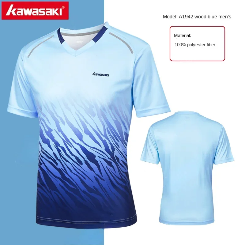 Summer Kawasaki Tennis t-shirt match badminton short sleeve t shirt clothing quick dry sport Jersey top TG men women polo