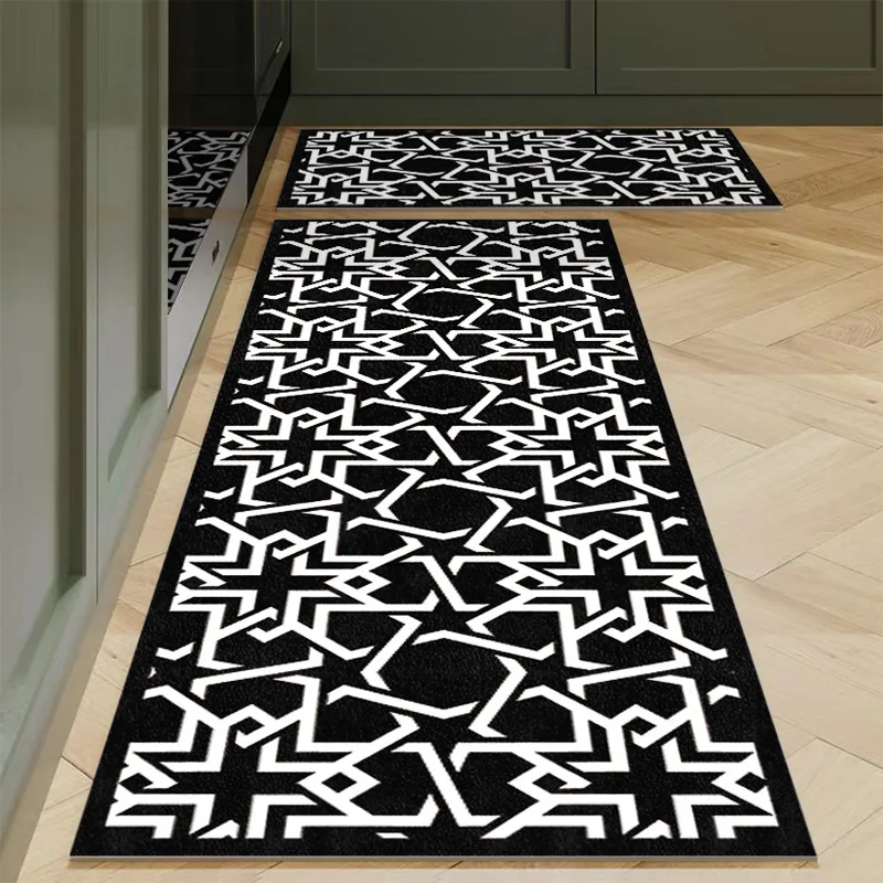 thumbnail image 1 of Alfombra de cocina antideslizante moderna para el hogar, alfombra suave de dibujos animados simple a la moda, alfombra de baño de tira larga, felpudo de entrada lavable y duradero, 1 of 5