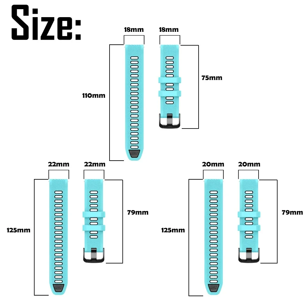 Versatile Sport Strap for Smartwatches - 18mm, 20mm, 22mm