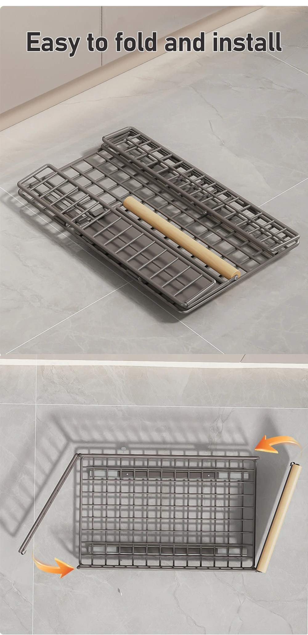 Foldable Pull Out Cabinet Organizer With Wooden Handle Kitchen Storage Sliding Drawer Spice Jars Storage Rack Kitchen Organizer