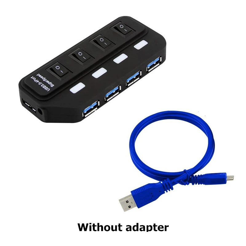 4-Port USB 3.0 Extension Hub for Computers and Laptops