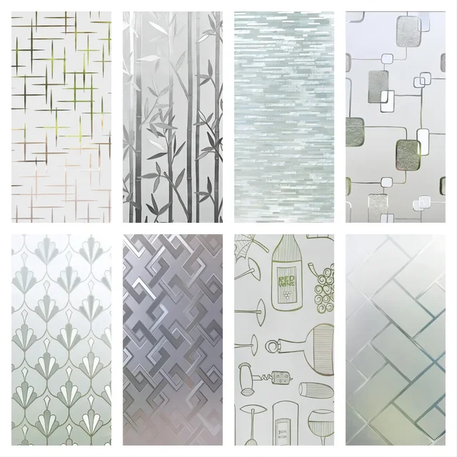 หน้าต่างความเป็นส่วนตัวฟิล์ม Frosted กระจกหน้าต่างฟิล์ม STATIC Cling UV Blocking ที่ถอดออกได้ Window Clings ทึบแสงสติกเกอร์หน้าต่างสําหรับ Home 1