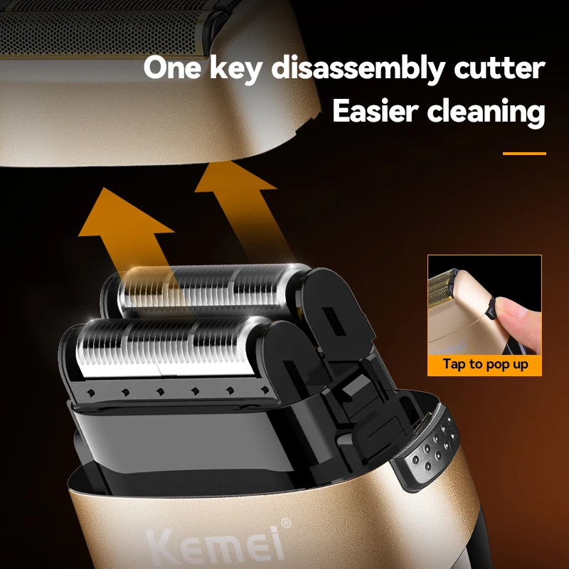 Kemei Washable Beard Electric Shaver Electric Razor Rotary Shaver Electrical Rotary Shaver Cordless Shaver For Men