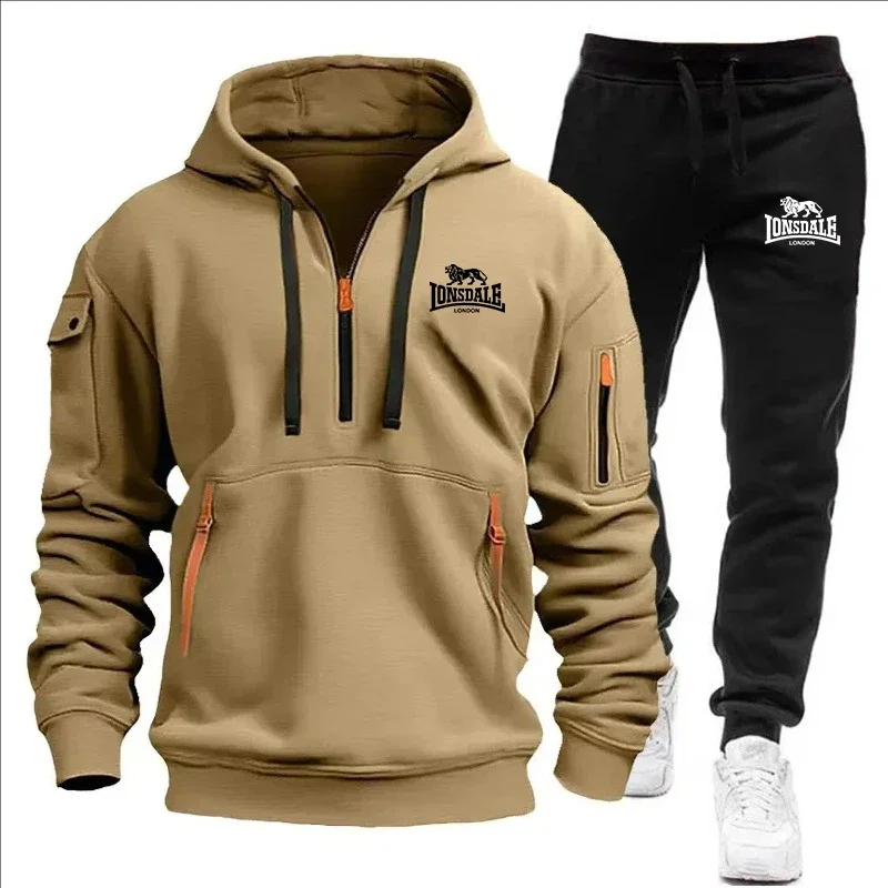 Basic Men/Women 2Pcs/Sets Sweatshirt Hoodies Pants 2024 Male Gyms Fitness Tops Joggers Sportswear Tracksuits 2