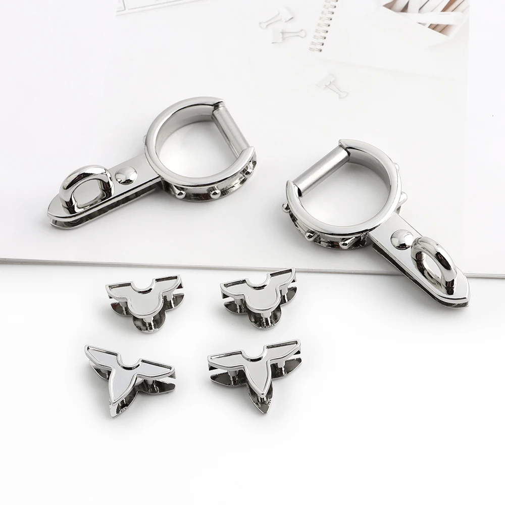 4/10Sets Metal Clasp Lock Snap Hook For DIY Leather Craft Handbag Shoulder Purse Briefcase Catch Buckles Whole Set Accessories
