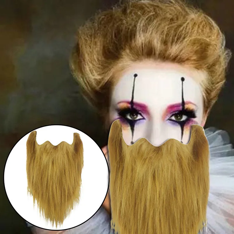 Fausse Barbe Longue Et Moustache En Peluche - Accessoire Déguisement Pour Noël, Cosplay, Fêtes Pirates - Taille 40x21cm