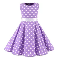 Robe d'été mi-longue en coton pour enfants, Vintage, à pois, motif Floral, pour bébé fille 6