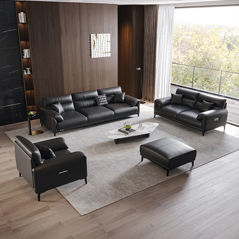 Black Modular Office Sofa Reception Commerce School Vertical Boss Couches Modern Hall Sofa Moderno Lujo Recliner Furniture