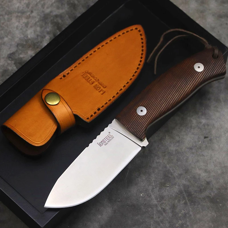 Santos wooden handle collection knife Italian M3 high hardness outdoor hunting knife D2 alloy steel wilderness survival knife
