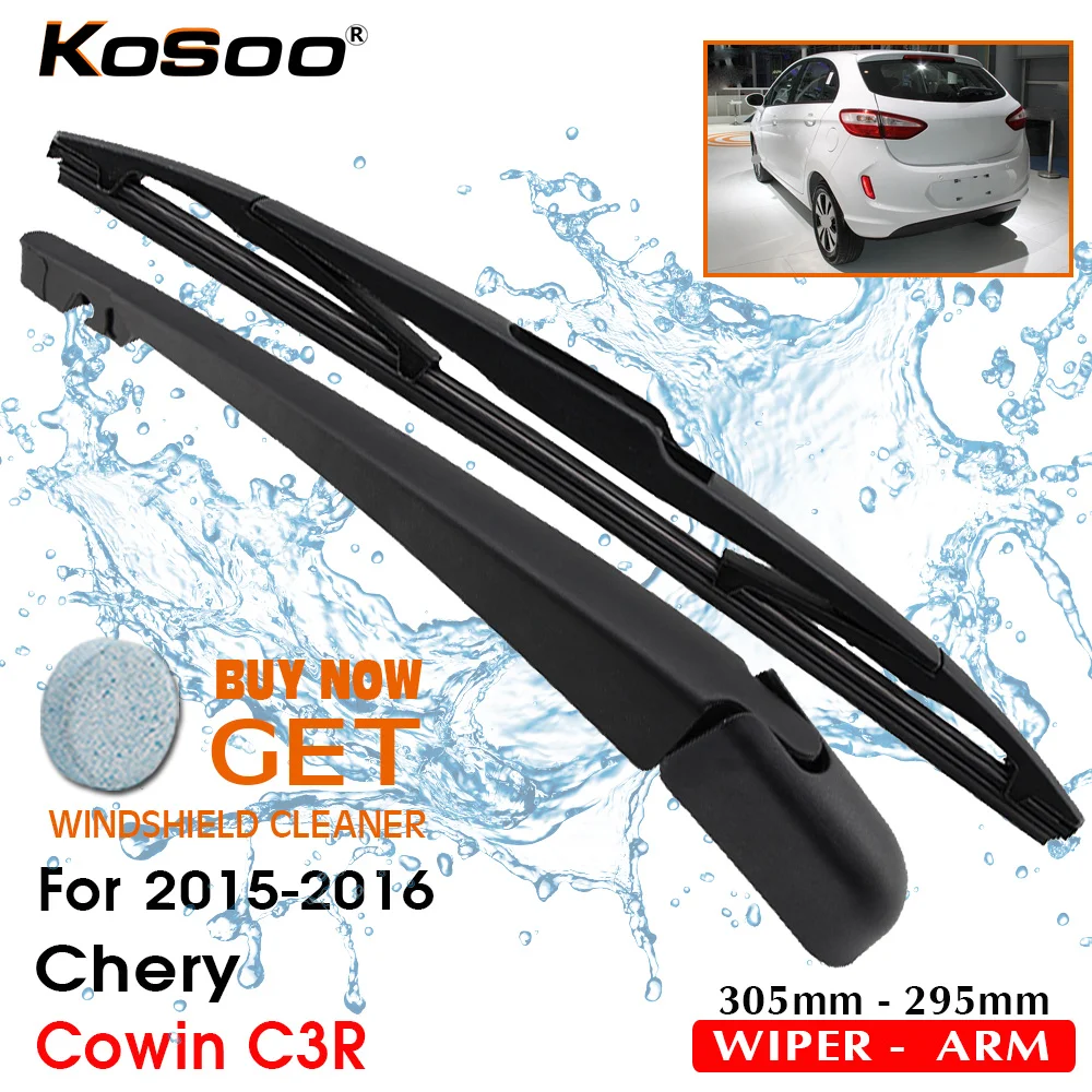 KOSOO Auto Rear Wiper Blade For Chery Cowin C3R,305mm 2015-2016 Rear Window Windshield Wiper Blades Arm,Car Styling Accessories