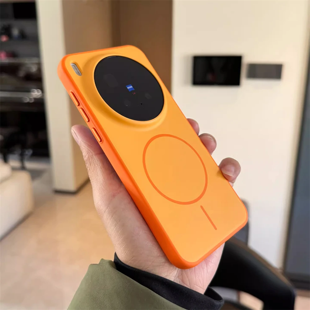 Premium Matte Magnetic Silicone Shockproof Phone Case with Wireless Charging and Anti-Fingerprint Protection