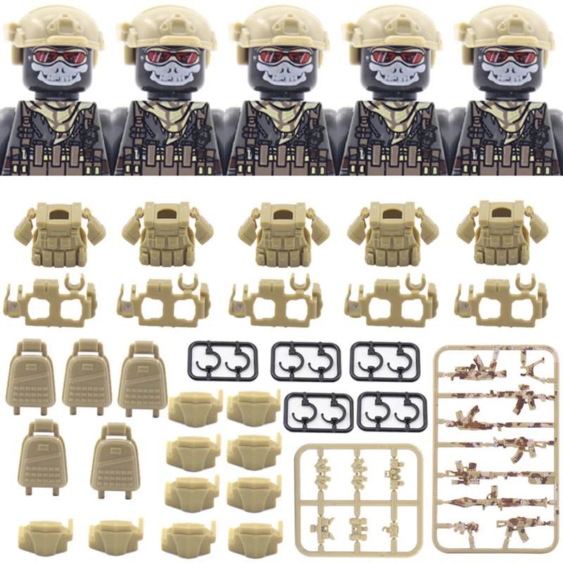 thumbnail image 1 of Figuras de comando fantasma de SWAT de la ciudad, bloques de construcción de fuerzas especiales, soldados del ejército modernos, policía, armas militares, juguetes para niños, 1 of 5