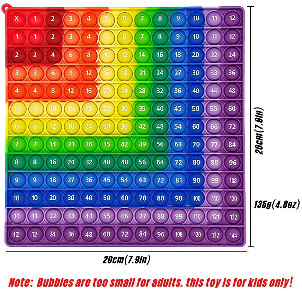 1-12 Multiplication Addition Fidget Pop Toys, Quick Push Game Math Learning Times Educational Toys for Kids Students Classroom 2