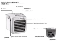 Climatiseur portable, refroidisseur d'air personnel USB, mini ventilateur de refroidissement de bureau, humidificateur d'air 5
