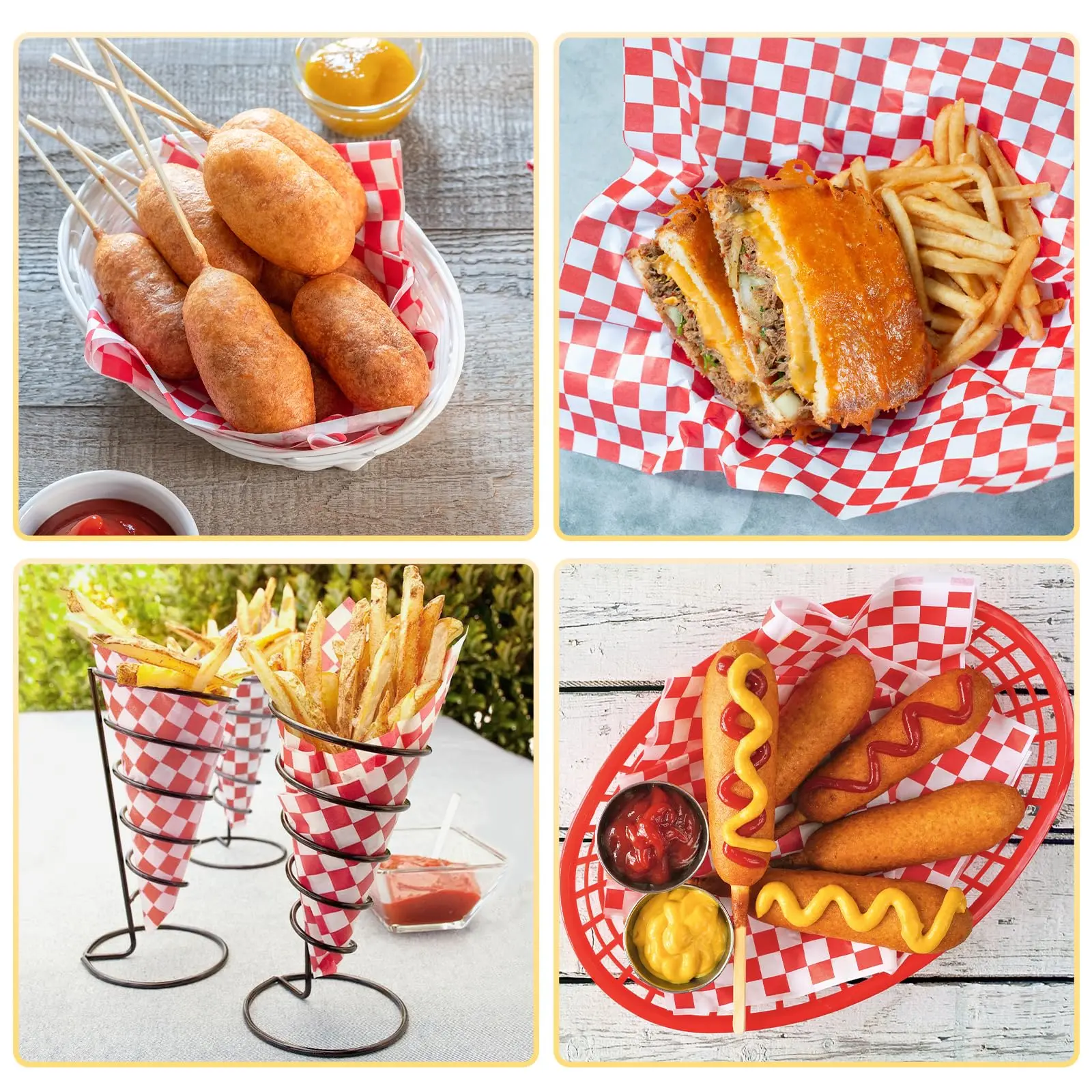 20-Pack Christmas-Themed Greaseproof Sandwich Wrapping Paper – Food-Grade Deli Paper Sh... - SKU GSWP1628 - UGI Packaging