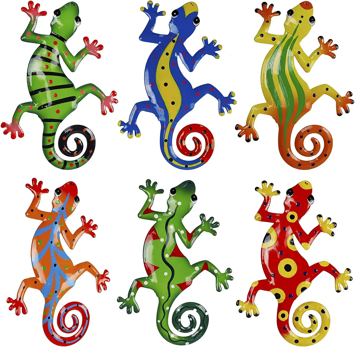 

Ridota 6 Pack Metal Gecko Wall Decor, Metal Hanging Wall Art Sculpture for Indoor Outdoor Home Bedroom Living Room