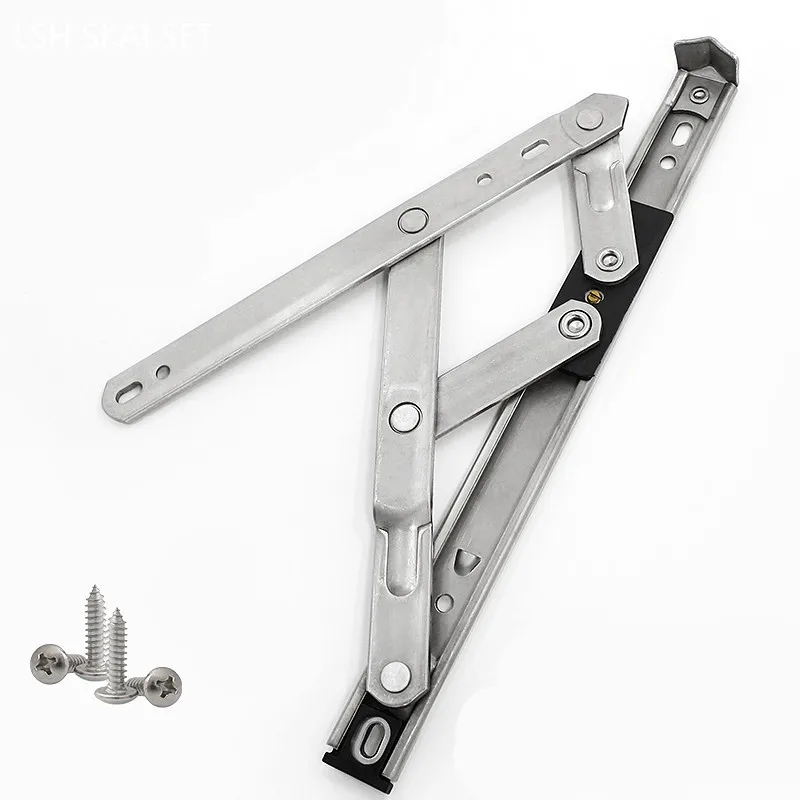 1Pc304 Stainless Steel Push Pull Window Limiter Bracket Door Hinge Four-link Slide Stay Flat Open Doors and Windows Stopper Stay