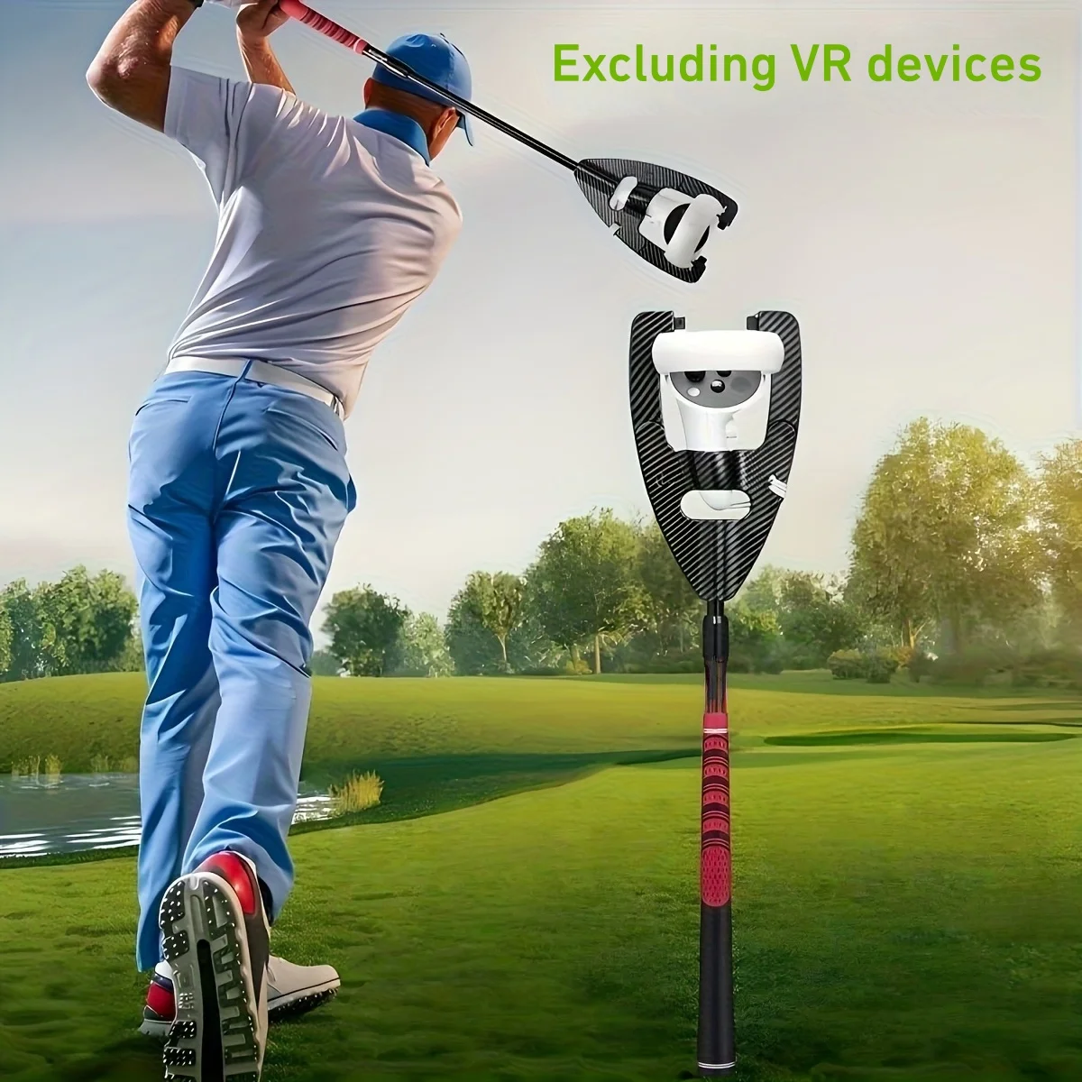 Meta Quest 2 palos de golf VR dedicados con sensación de giro real, longitud ajustable, controlador universal para mano 
